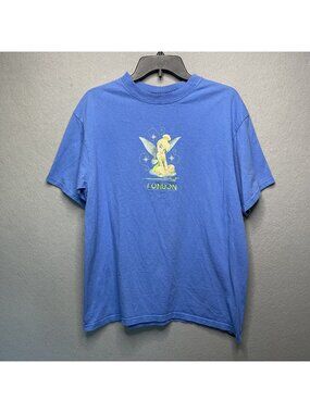 Vintage Disney Shirt Mens L Tinker Bell Care Free Embroidered London Peter Pan